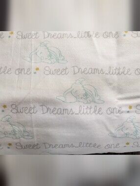 Disney Dumbo Baby Elephant Sweet Dreams Flannel Fabric Remnant 42"W x 22"L